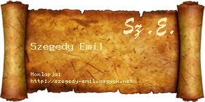 Szegedy Emil névjegykártya